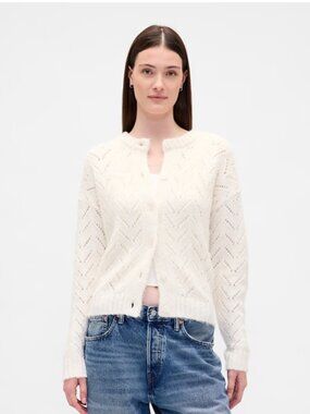 Gap Fuzzy Pointelle Cardigan